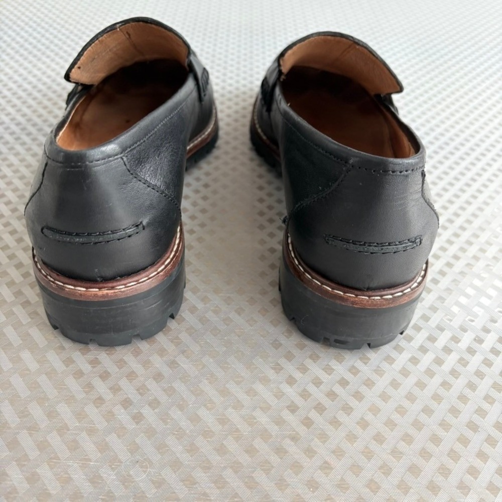 Madewell Black The Corrine Leather Lugsole Loafers Women's Size 8 - Picture 4 of 9